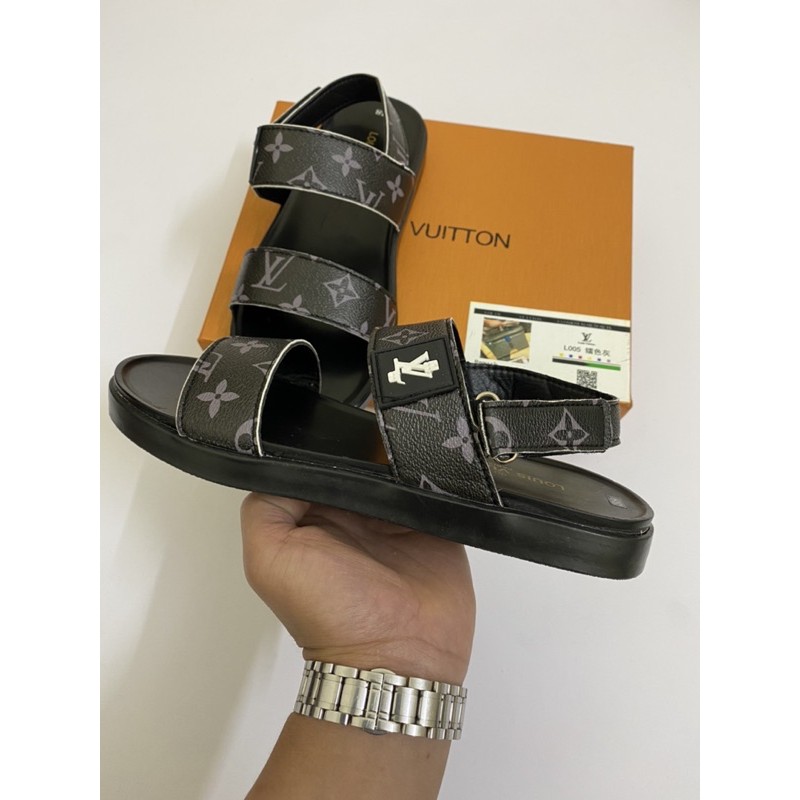 Dép Sandal, quai hậu lv nam đế đúc cao su quai da hàng Fullbox.