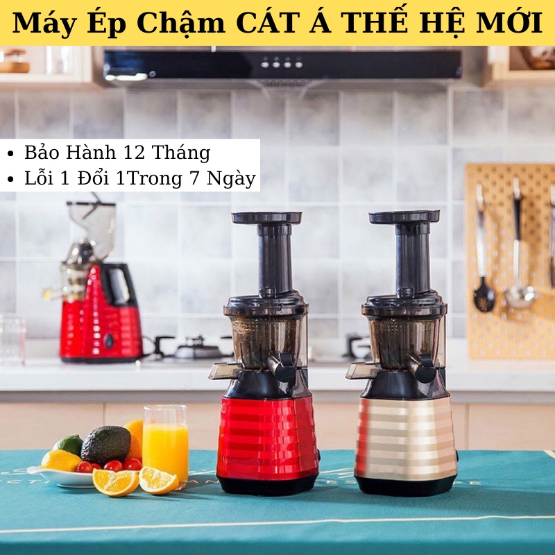 Máy ép chậm , Máy ép trái cây vắt kiệt bã CÁT Á công suất 150W - Tặng 2 cốc đựng nước ( Bảo Hành 12 Tháng )