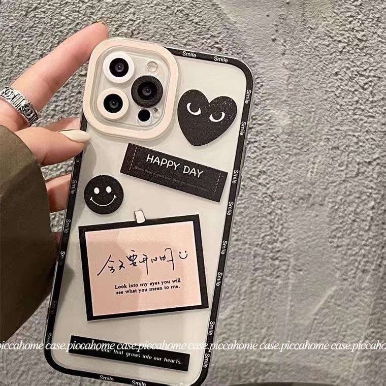 Ốp Điện Thoại TPU Mềm Trong Suốt Họa Tiết Trái Tim Cho IPhone 13 12 Mini 11 Pro X XR XS Max SE 2020 6 6S 7 8 Plus
