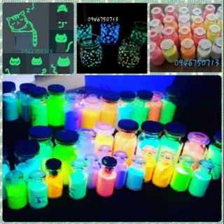 combo 5 lọ bột dạ quang phát sáng kèm sơn pha