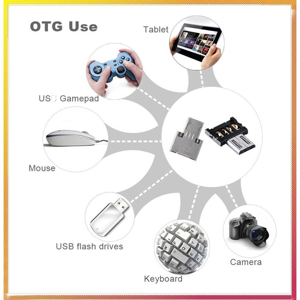 Đầu OTG kết nối USB đầu đực - Kết nối phím chuột với điện thoại