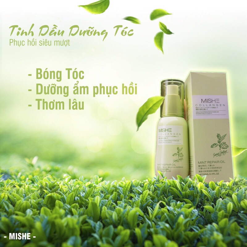 [Hàng Chính Hãng] Tinh Dầu Dưỡng Tóc Bạc Hà Mishe Collagen Phục Hồi Siêu Mượt Nhật Bản 60ml