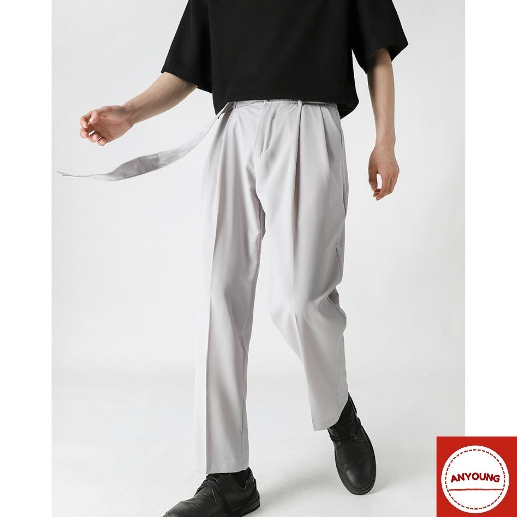 Quần baggy nam ANYOUNG - quần baggy âu nam kèm đai- quần nam giá rẻ kiểu dáng unisex QD39