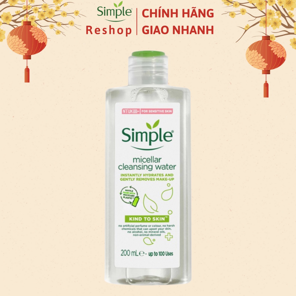 Nước Tẩy Trang Simple Micellar Cleansing Water 200ml