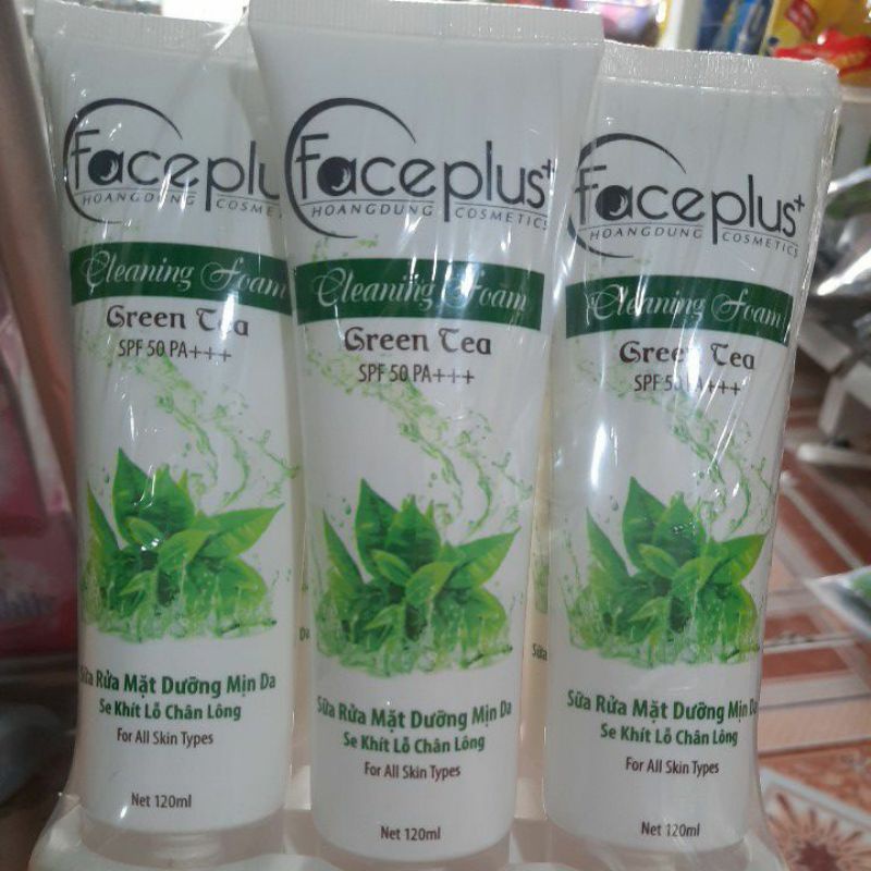 sữa rửa mặt faceplus+ trà xanh dưỡng mịn da 120ml