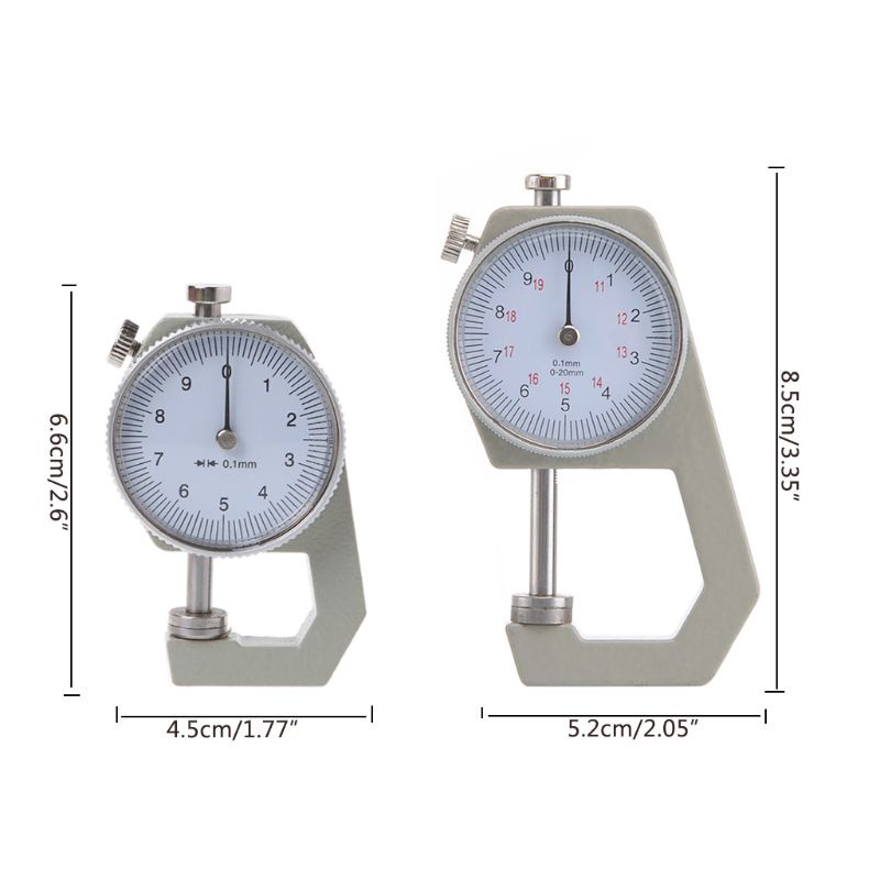 JoJo♥ Dial Thickness Gauge 10 20mm Leather Paper Thickness Meter Tester Accuracy 0.1mm