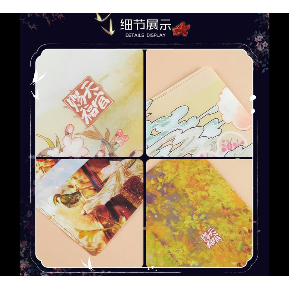 Combo 2 kẹp tài liệu mini Thiên Quan Tứ Phúc manhua STARember minh họa, chính hãng Bilibili