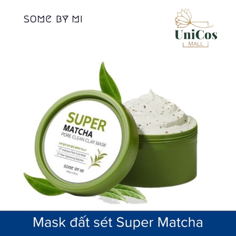 Mặt Nạ Đất Sét Some By Mi Super Matcha Pore Clean Clay Mák loại bỏ dầu thừa, thu nhỏ lỗ chân lông