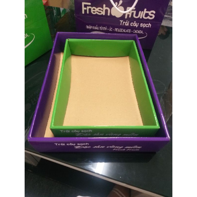 Khay giấy đựng quả combo 10 khay