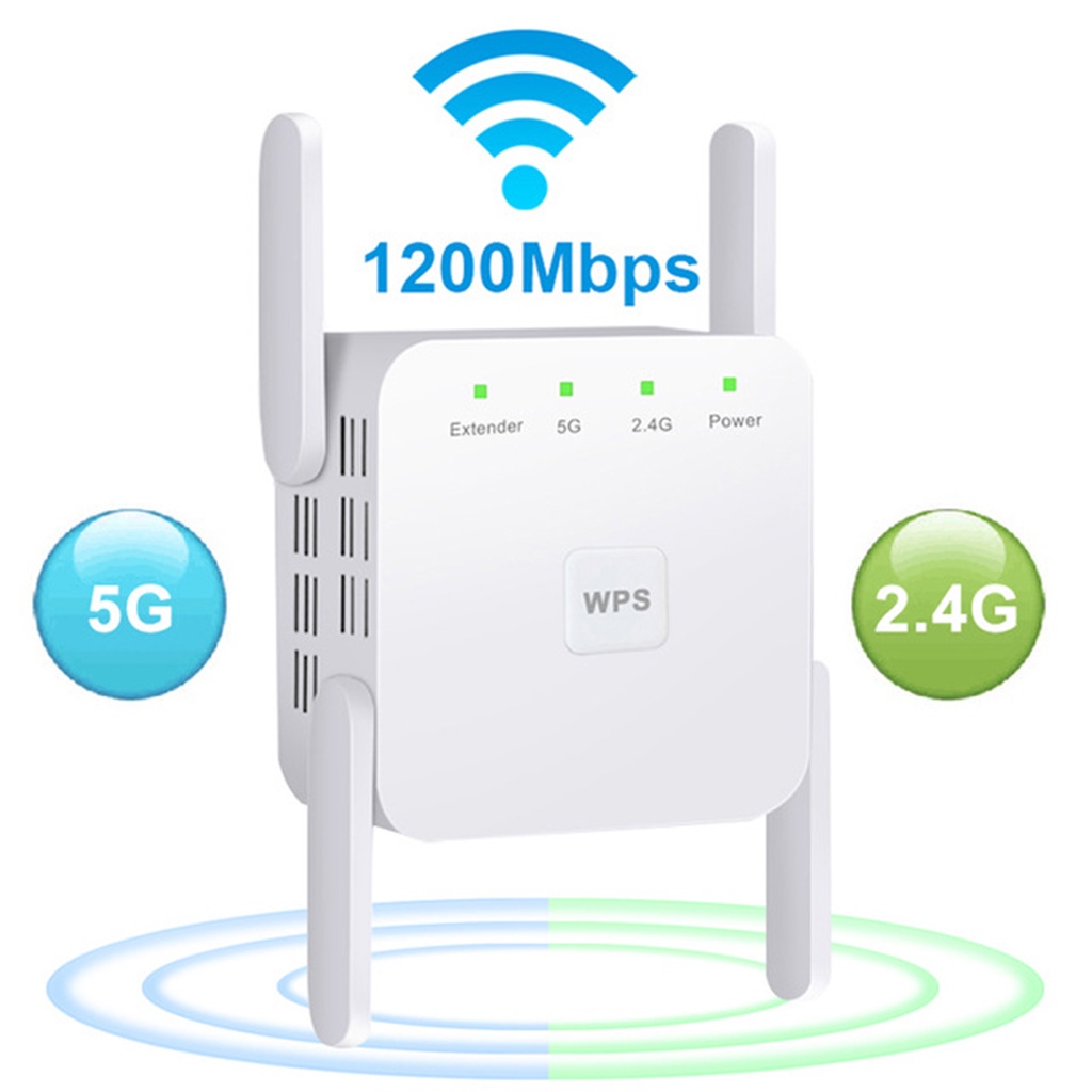Bộ Lặp Sóng Wifi Không Dây 1200mbps 2.4g 5g 4 Ăng Ten Uk-Plug | BigBuy360 - bigbuy360.vn