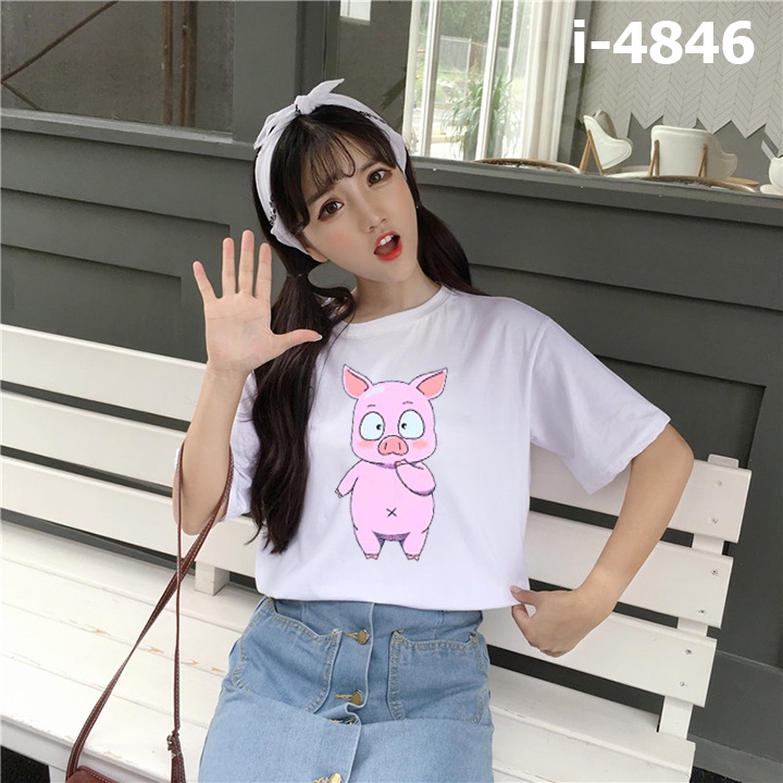 Áo Thun Nữ Heo Hồng Tay Lỡ HOT TREND