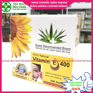 VITAMIN E 400 kèm tinh chất nha đam- giúp sáng và đẹp da. Hộp 10 vỉ * 10 viên