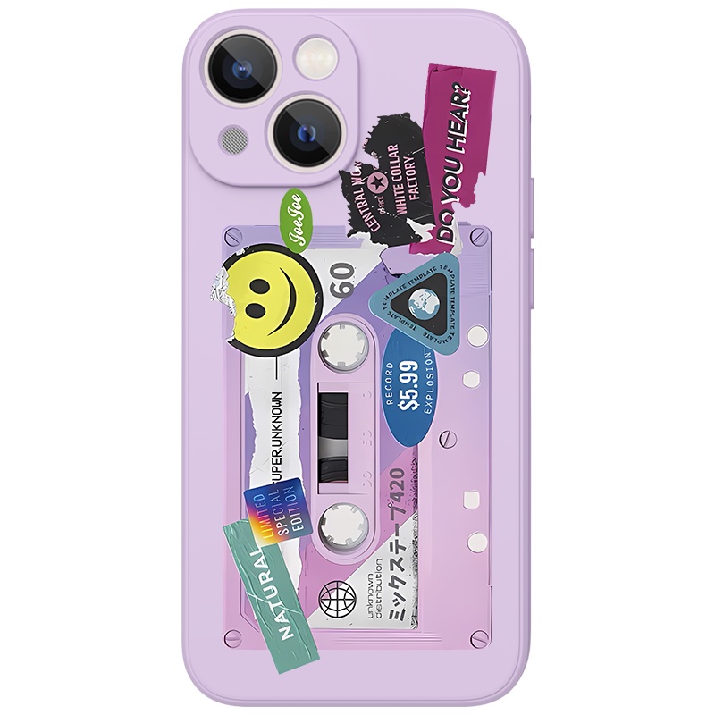 Ốp lưng JURSUE mềm viền vuông hình cặp đôi độc lạ đen Cho iPhone 14 13 12 11 Pro Max SE 2020 X XR XS 8 7 ip 6S 6 Plus Y2349