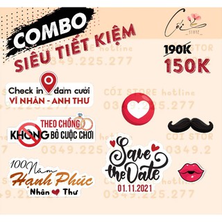 Set hastag đám cưới/ tay cầm chụp ảnh giá siêu rẻ