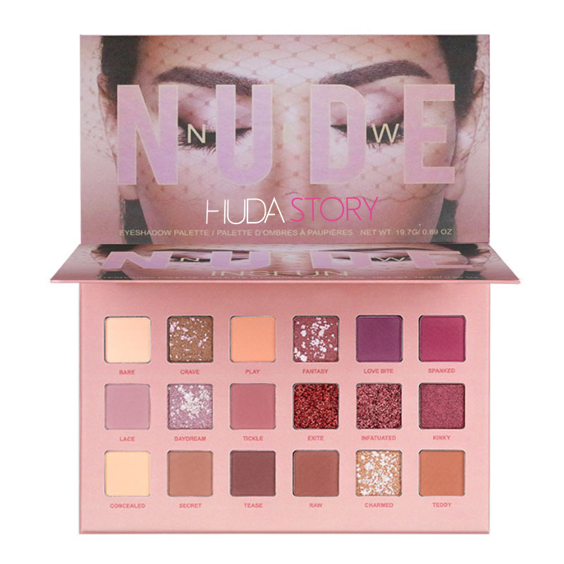 Bảng Phấn Mắt Huda STORY 18 Màu Lì Và Ánh Ngọc Trai Kết Hợp Thời Trang MKE | BigBuy360 - bigbuy360.vn