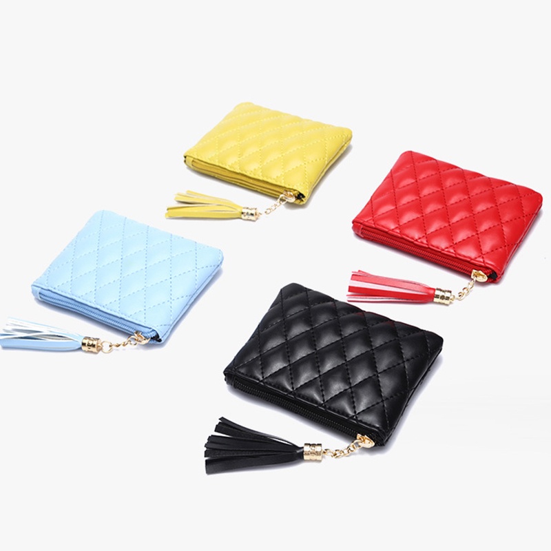 Ailigap Ví Đựng Tiền Xu Có Dây Kéo Thêu Họa Tiết Kim Cương Nhiều Màu Sắc Có Khóa Kéo Tua Rua Sành Điệu Cho