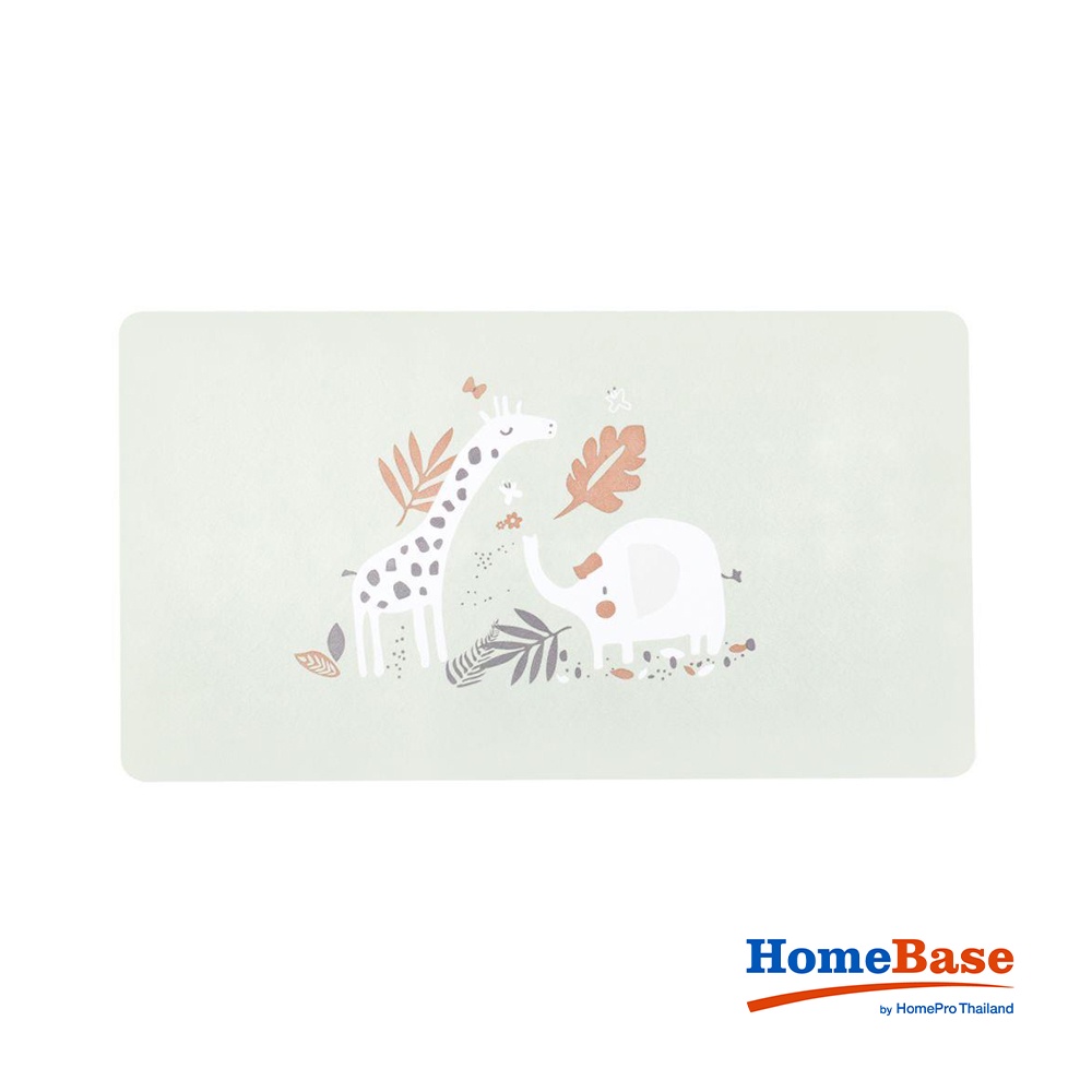 HomeBase MOYA Thảm trang trí nhà tắm PVC BM-ANIMAL W69xD0.5xH39 Cm màu xanh lá cây