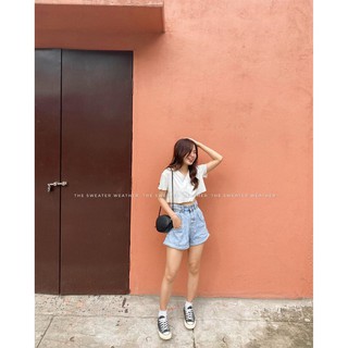 Áo croptop lửng cổ V cài cúc (ảnh thật)