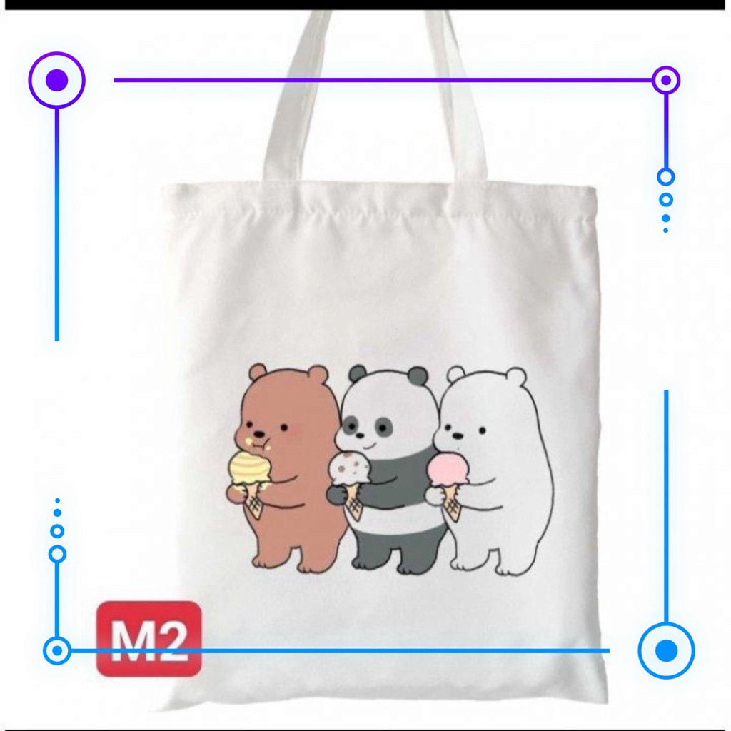 [HÀNG HOT] Túi Vải Bố Tote Họa Tiết 🐻 Ba Con Gấu 🐻 Đẹp Dễ Thương Cho Nữ Có Thể Đựng Laptop Đi Chơi Du Lịch