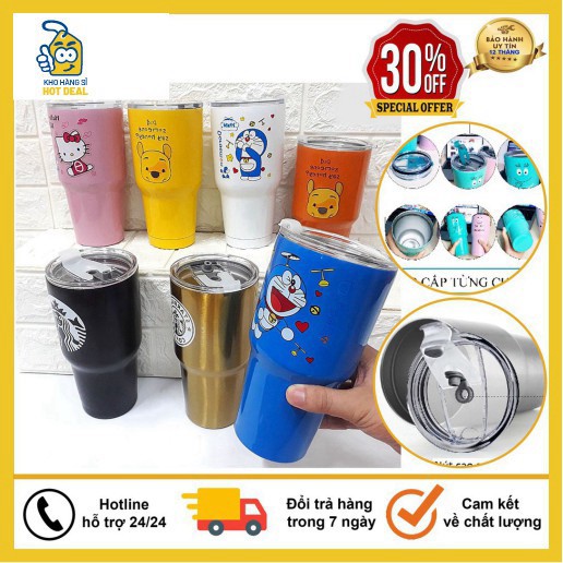 Bình Giữ Nhiệt, Ly Giữ Nhiệt Yeti Thái Lan 900Ml Kèm Túi Xách, 2 Ống Hút Và Cọ Rửa - Nhiều Mẫu "