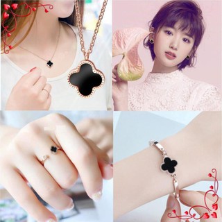 [TRANG SỨC CAO CẤP] Bộ Trang Sức Nữ 03 Món Trang Sức Titan Không Han Gỉ Hình Cỏ 4 Lá May Mắn sang trọng