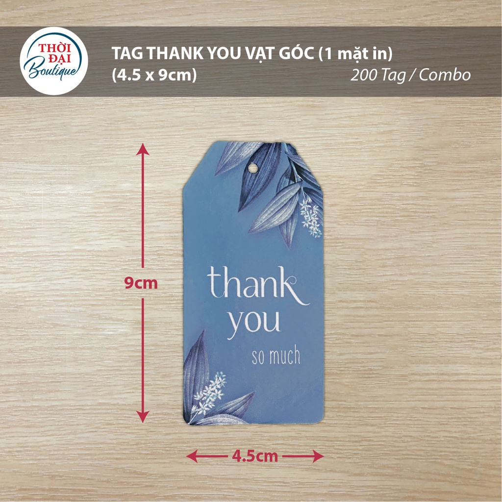100c-Tag nhãn treo thank you vát góc