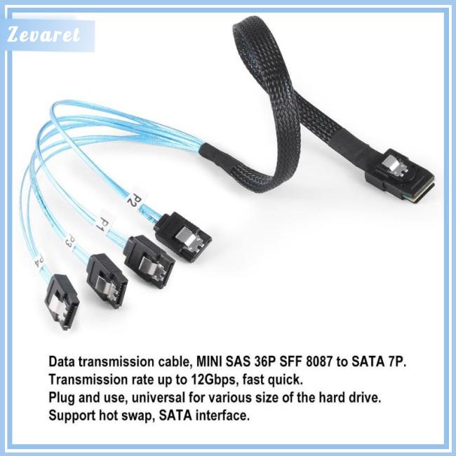 Dây Cáp Kết Nối Dữ Liệu SMA Server Mnin SAS 36p sff 8087 Sang sata7p