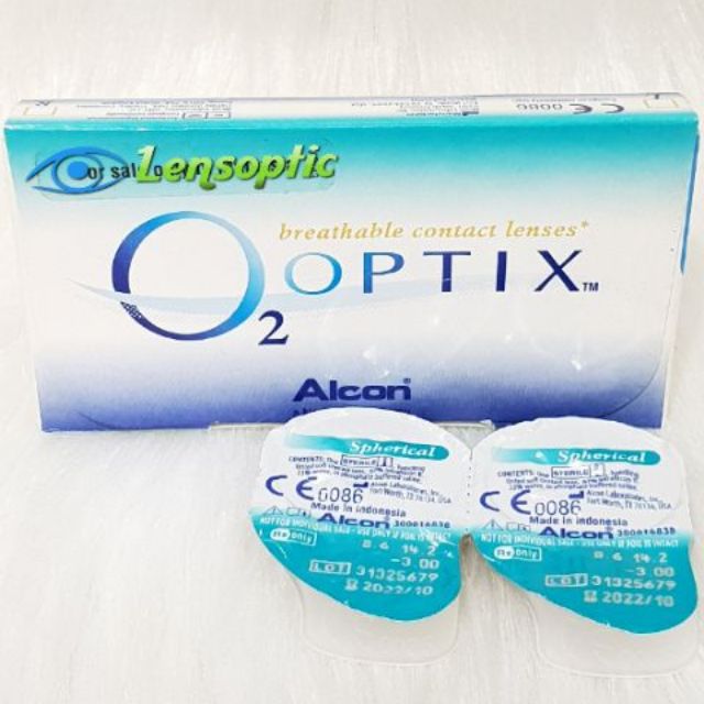 Kính áp tròng Ciba O2 Optix dùng 3 tháng không màu, lens mắt trong suốt có độ cận - Lens Optic