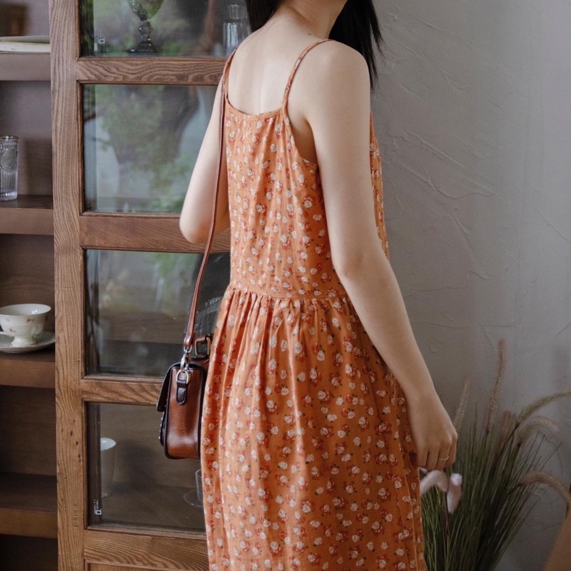 Đầm dây hoa nhí phối ren | Lá Xoè