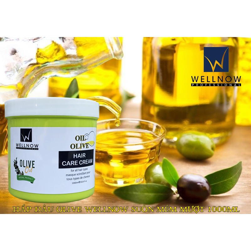 KEM Ủ TÓC HẤP DẦU TINH CHẤT OLIVE OIL WELLNOW 1000ML PLTPINKY