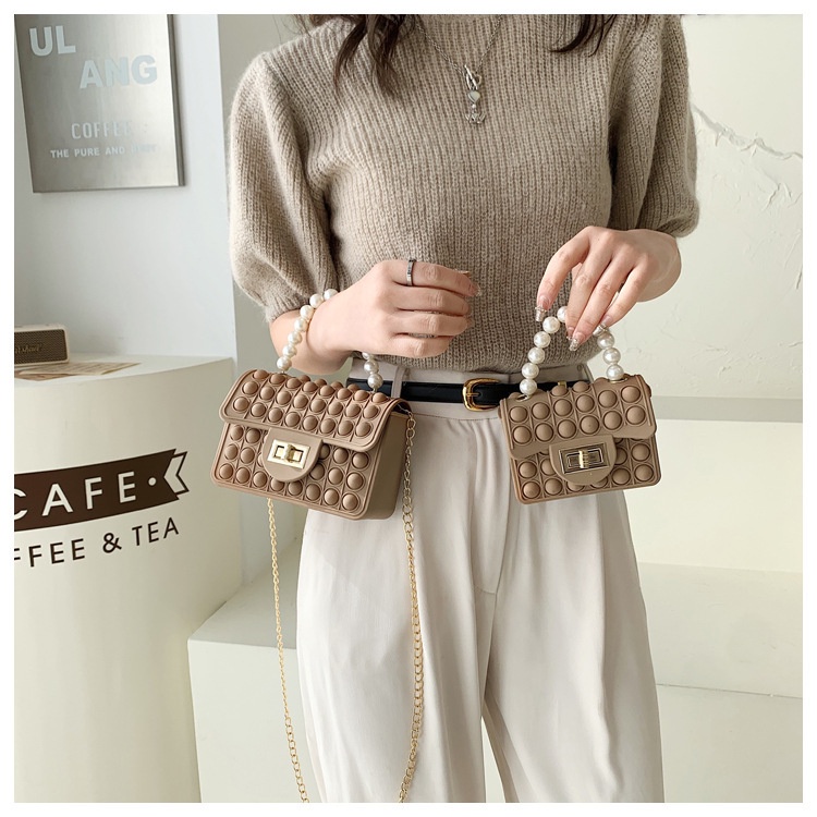 Pop It Túi Xách Tote Đựng Đồ Chơi Bóng Phồng Có Dây Đeo Đính Ngọc Trai Dễ Thương Cho Phụ Huynh Và Bé Phụ Huynh