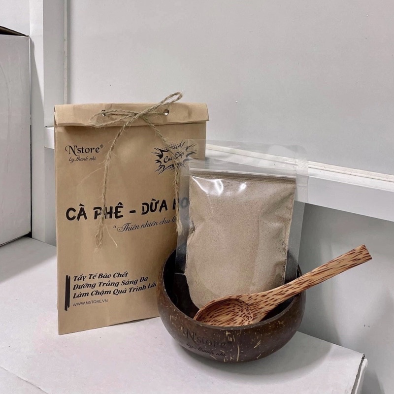 Bột tắm cà phê sữa dừa non n’store 100gr giúp làm sạch tế bào chết , trắng da , mịn da , lnpcosmetic | BigBuy360 - bigbuy360.vn