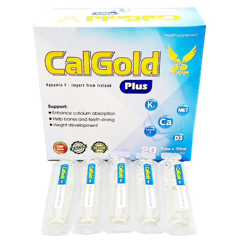 [NL NHẬP IRELAND]  Siro Canxi Nano giúp bé Cao lớn, Chắc khỏe xương CALGOLD (Hộp 20 Ống)