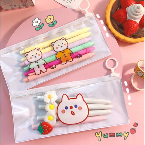 Hộp bút cô gái  hoppang gấu thỏ dẹt nhỏ Hb157 bóp viết cute dễ thương