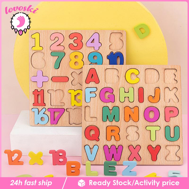 [Lovoski] Đồ Chơi Bảng Chữ Cái Alphabet Bằng Gỗ Theo Phương Pháp Montessori Làm Quà Tặng Sinh Nhật