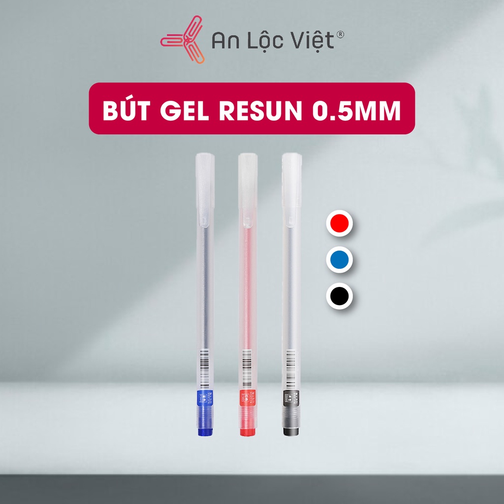 Combo 5 Bút Mực Nước Gel 0.5mm Dành cho Học Sinh - Sinh Viên - Văn Phòng, Xanh - Đỏ - Đen