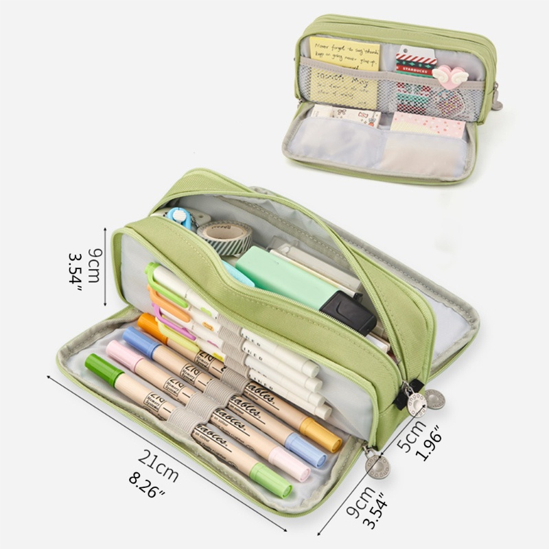 BTF Portable Large Pencil Pouch Buil-in Mesh Pockets Large Staionery Storage Case