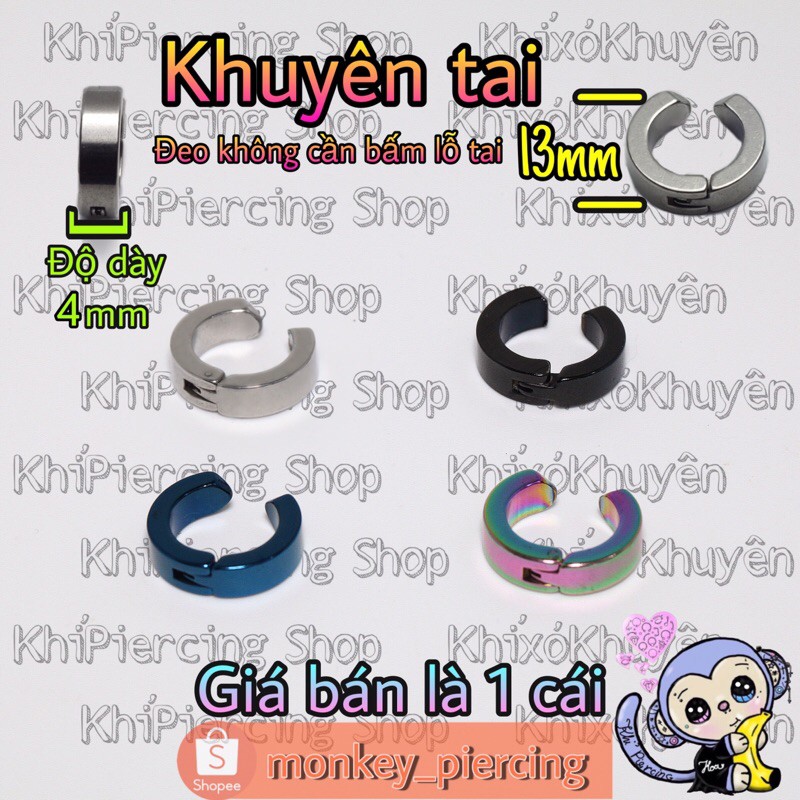 Khuyên Kẹp Tai Không cần bấm , giả khuyên Tai ( 1 CHIẾC )