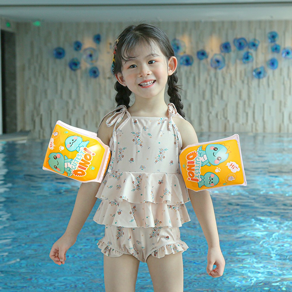 Phao Bơi Đeo Cánh Tay Họa Tiết Khủng Long Hoạt Hình Cho Bé Gái