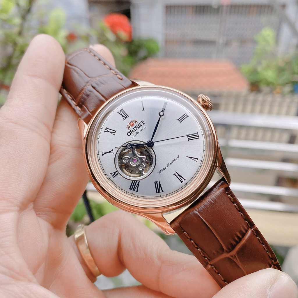 Đồng hồ Nam chính hãng Orient Automatic Caballero FAG00001S0 Mặt trắng,Hở tim-Máy cơ tự động-Dây da cao cấp-Size 43mm