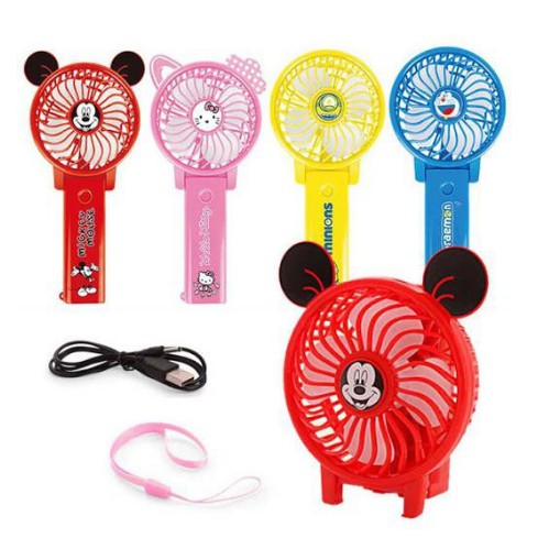 MẪU MỚI - QUẠT MINI FAN CẦM TAY Doremon,Mickey,Kitty GẤP GỌN ĐA NĂNG