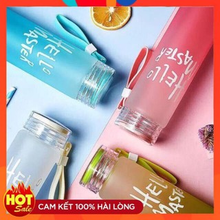 Bình nước thủy tinh có dây xách hello master 500ml