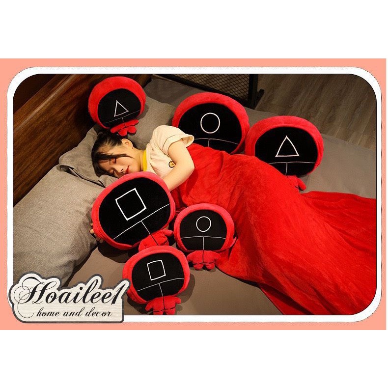 Bộ chăn gối văn phòng đa năng Chăn thú Squid Game