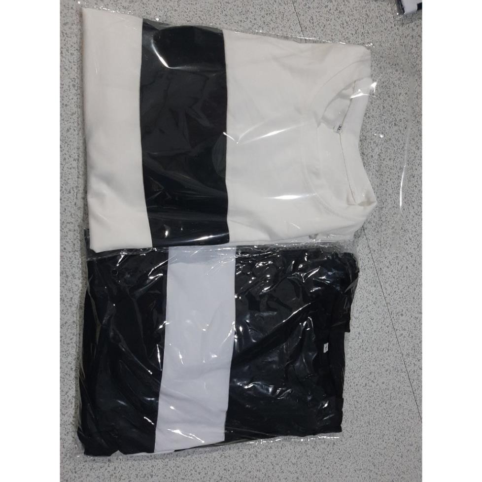 Áo thun nam dài tay TN58 sọc trắng đen hàng mới vải sợi tre tổng hợp thân thiện với môi trường Đẹp *