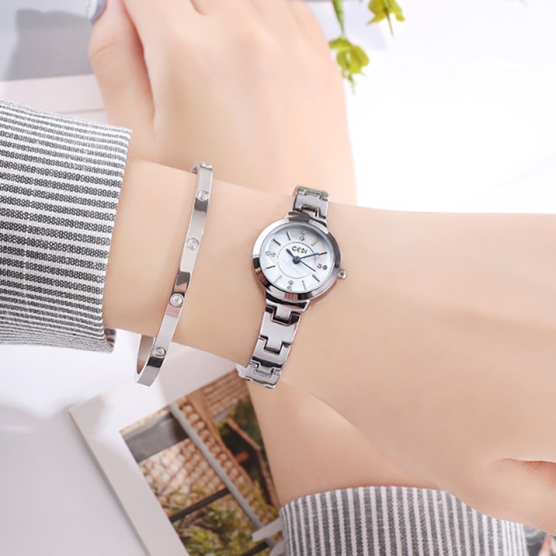 Đồng hồ nữ đeo tay chính hãng dây kim loại đẹp chống nước mặt nhỏ LaCy Watch V10
