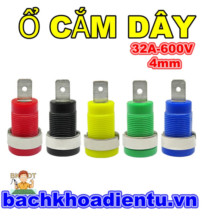 Ổ cắm dây bắp chuối 4mm 5 loại màu