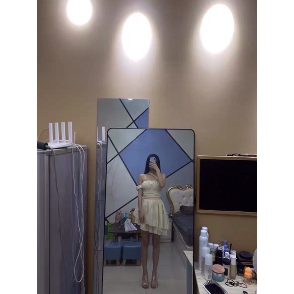 |BIBI| Đầm trễ vai tà xéo phối ren TLÉA