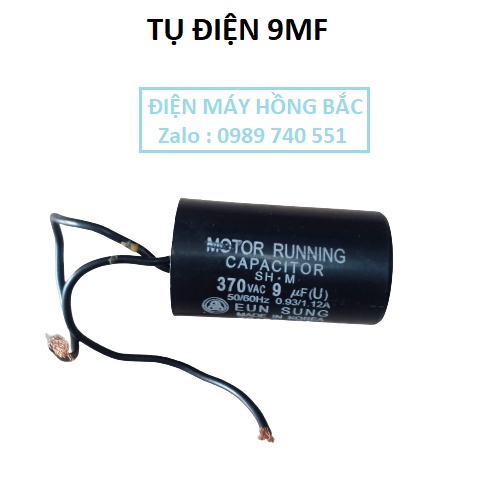 10 tụ điện 9MF 370VAC đen loại tốt dùng cho bơm và thiết bị điện khác