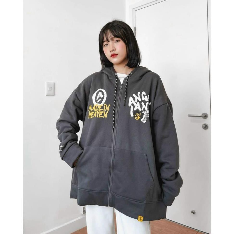 Áo Khoác Hoodie Khóa Kéo ANGEL LAND  Xu Hướng Hàn Quốc  2 Màu thời trang việt
