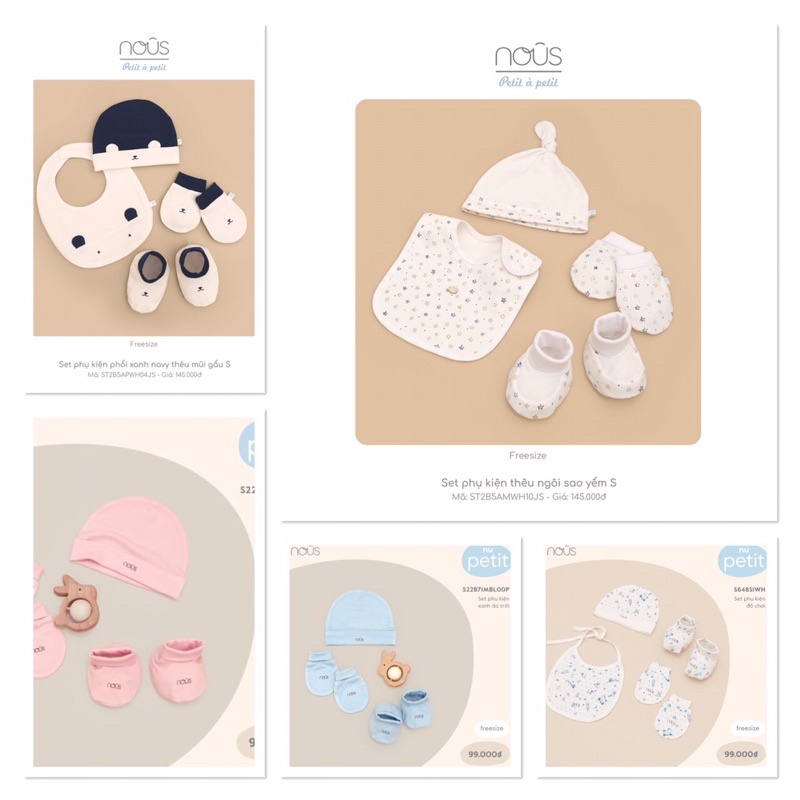 Phụ kiện mũ, bao tay chân nous